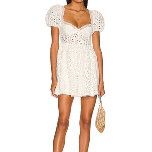 Never Worn For Love and Lemons Becca Mini Dress in White
